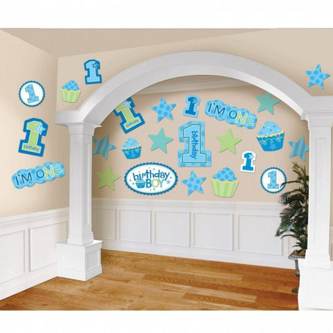 1st Birthday Boy Cutouts 30 Pieces