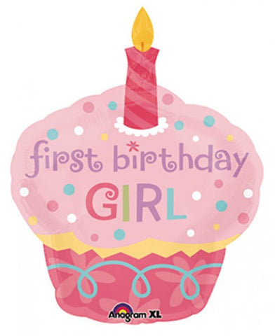 1st Birthday Girl Sweet little cupcake balloon 91cm