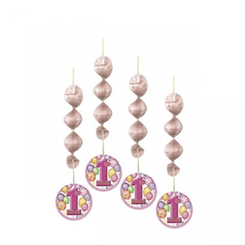 1st Birthday Party Pink Girl Hanging Decoration
