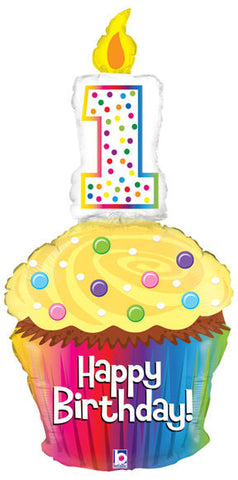 1st Happy Birthday Cupcake Balloon 119cm