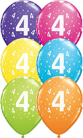 4th Birthday Star Age Balloons