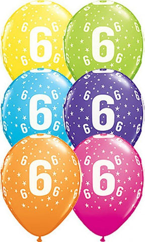6th Birthday Star Age Balloons