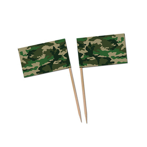 Army Camouflage Cupcake Food Picks 50 pack