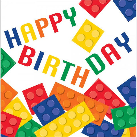 Lego Inspired Block Party Lunch Napkins 16 Pack