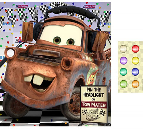 Disney Cars Party Game Pin the Headlight on Tow Mater