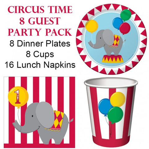 Circus Time 8 Guest Party Pack
