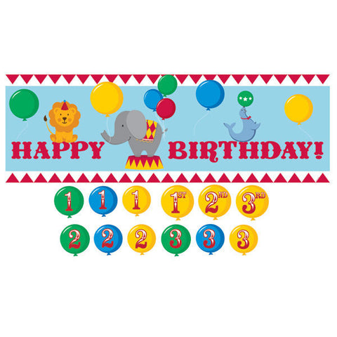 Circus Time Giant Banner with stickers
