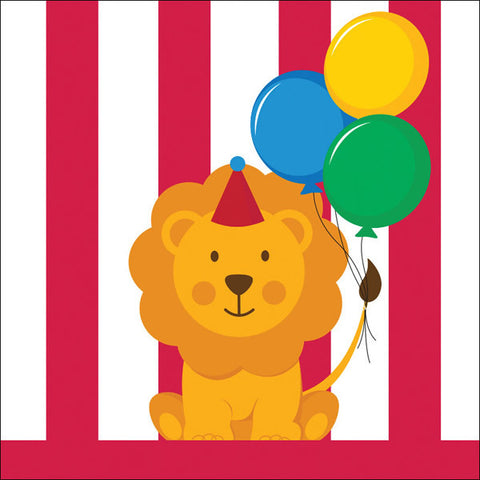 Circus Time Beverage Napkin 16 Pack