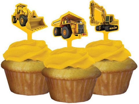 Construction Zone Cupcake Toppers 12 piece
