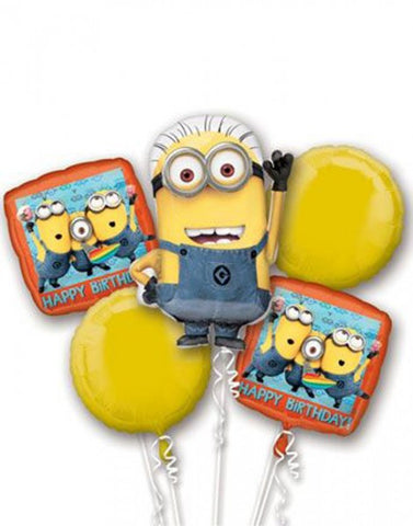 Despicable Me Minion Balloon Bouquet 5 Balloons