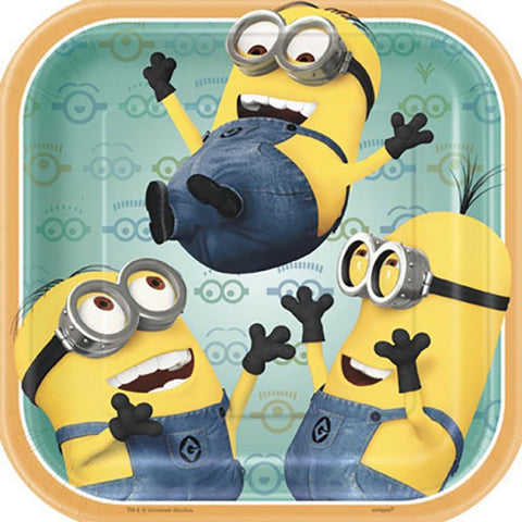 Despicable Me Minion Lunch Dessert Plates 8 Pack