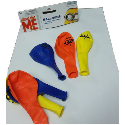 Despicable Me Minion Latex Balloons 6 Pack