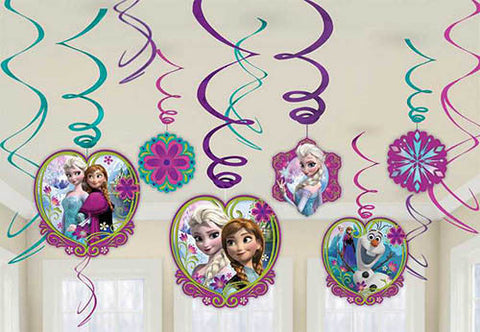 Disney Frozen Hanging Swirls Decorations 12 pieces