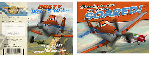 Disney Planes 8 Invites and 8 Thank you Postcards