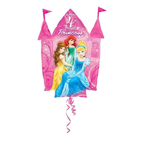 Disney Princess Happy 4th Birthday Castle Shaped Balloon