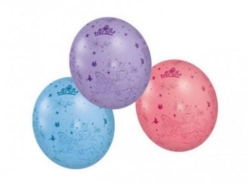 Disney Princess Patterned Assorted Coloured Balloons