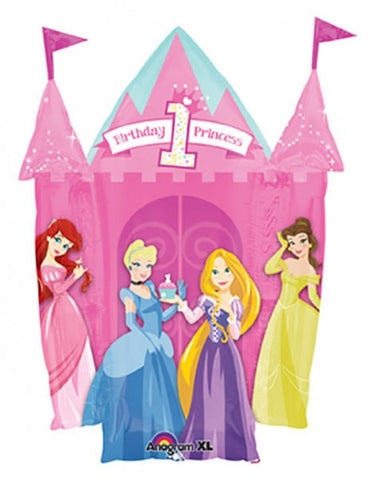 Disney Princess 1st Birthday Castle Shape Balloon 89cm