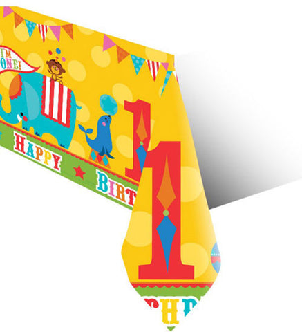 Circus 1st Birthday Tablecover