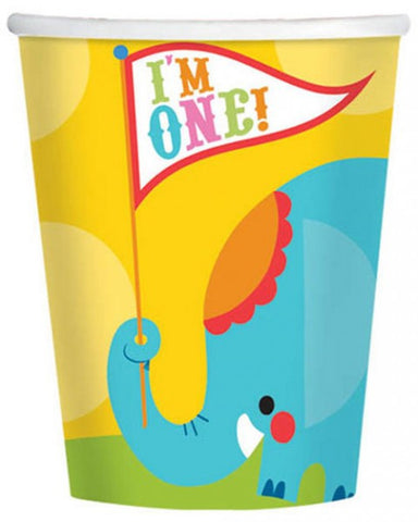 Circus 1st Birthday Paper Cups 8 Pack