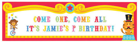 Circus 1st Birthday Giant Personalised Banner
