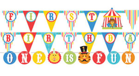 Circus 1st Birthday Jumbo Letter Banner Kit