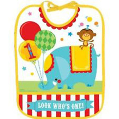 Circus 1st Birthday Plastic Bib