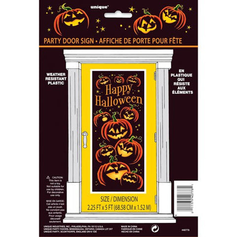 Halloween Pumpkin grin Door poster