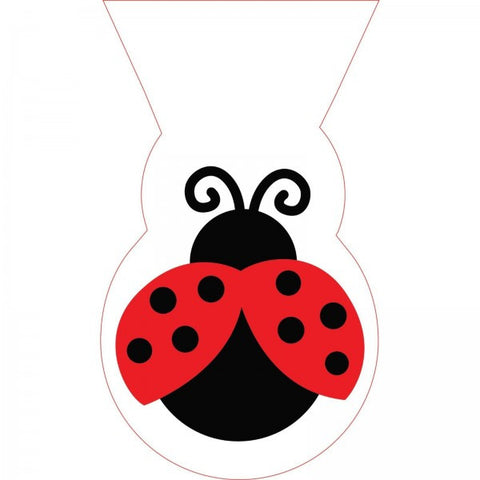 Ladybug Fancy Cellophane Shaped Loot Bags 12 pkt