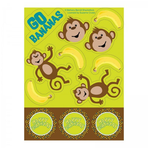 Monkeyin Around Stickers 4 sheets per Pk