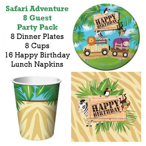 Safari Adventure Party Pack 8 Guests