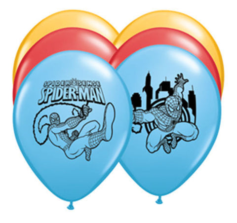 Spider-man Patterned Round Assorted Coloured Balloons 1 each