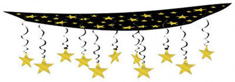 The Stars Are Out Hollywood Gold Stars Ceiling Banner