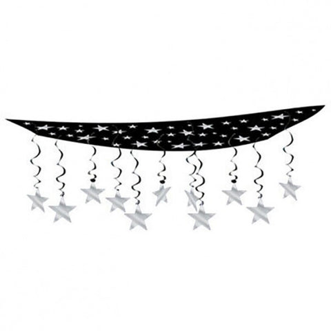 The Stars Are Out Hollywood Silver Stars Ceiling Banner