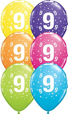 9th Birthday Star Age Balloons
