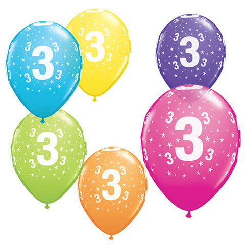 3rd Birthday Star Age Balloons