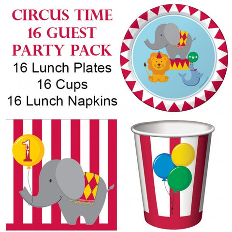 Circus Time 16 Guest Party Pack