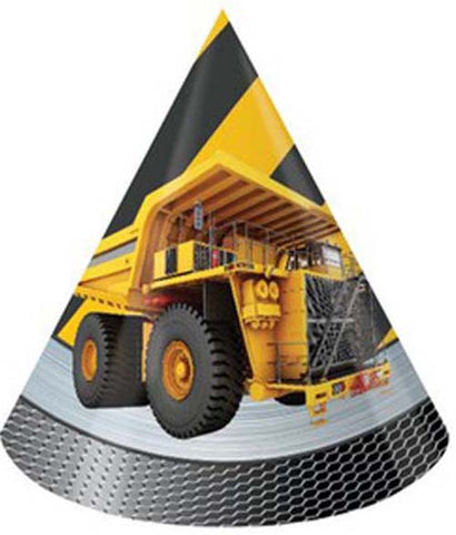 Construction Zone Party Hats 8 Pack